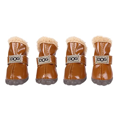 ZEKOO Dog Australia wasserdichte Stiefel, warme Winter-Hundeschuhe, weich, rutschfest, Pfotenschutz (7, Kaffee) von ZEKOO