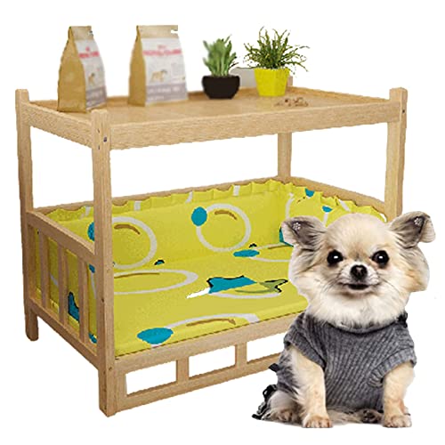 ZEONIK dog bed Double-Layer Elevated Dog Bed Zwinger Wood Pet Bed Cat Bed Removable and Washable Sofa Bed Couch Dog House for Pet Four Seasons Use pet bed von ZEONIK