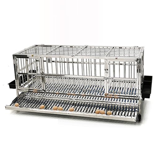 ZEOPLE Hühnerauslauf aus Metall, Hühnerkäfig für den Außenbereich mit Rädern, Faltbarer Geflügelkäfig, sammelt automatisch Eier, mit Tablett und Futtertrog(Ordinary Type,120x53x67cm) von ZEOPLE