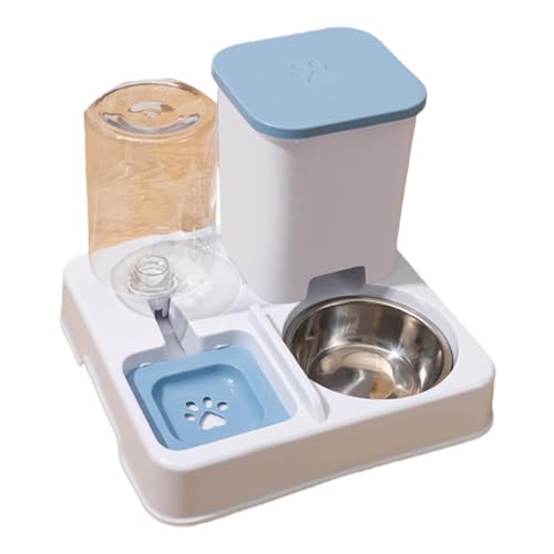 2-in-1-Wasserspender für Haustiere, Edelstahl, erhöhtes Design, rutschfeste Bewässerungsschale für Katzen, Hunde, Zuhause, Büro, Katzen, Wasserspender, automatischer Futterspender für Reisen 2-in-1-Wasserspender für Haustiere, Edelstahl, erhöhtes Design, rutschfeste Bewässerungsschale für Katzen, Hunde, Zuhause, Büro, Katzen, Wasserspender, automatischer Futterspender für Reisen von ZEPFJHE