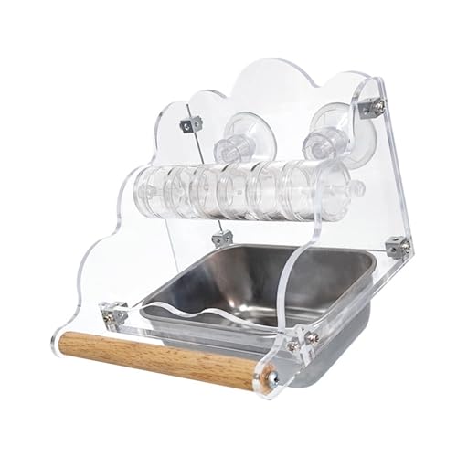 ZEPFJHE Vogelheimer Rotierender Lebensmittelspender Antisplash Papageien Futtermittel Feeder Vogelkäfig Clear Food Feeder Automatic Food Container von ZEPFJHE