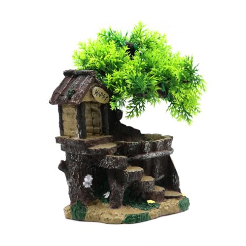 ZEPFJHE Zarte Aquarien Landschaft Ancient House Terrarium Landschaft Garnelenhaus Statue Aquarien Lebensraum Dekore von ZEPFJHE