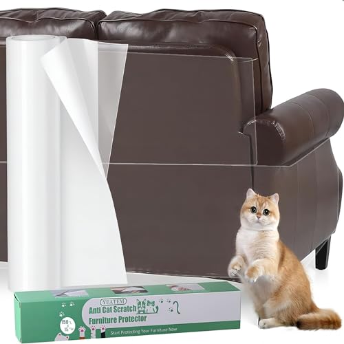 ZERNBER Katzen-Couch-Schutz (verdickt), Vinyl, Anti-Kratz-Möbelschutz, Leder-Sofa-Couch-Schutz für Katzen, Stoff-Sofa, Couch, Katzenkratzschutz, Kratzschutz für Katzen, Kratzschutz für Katzen von ZERNBER