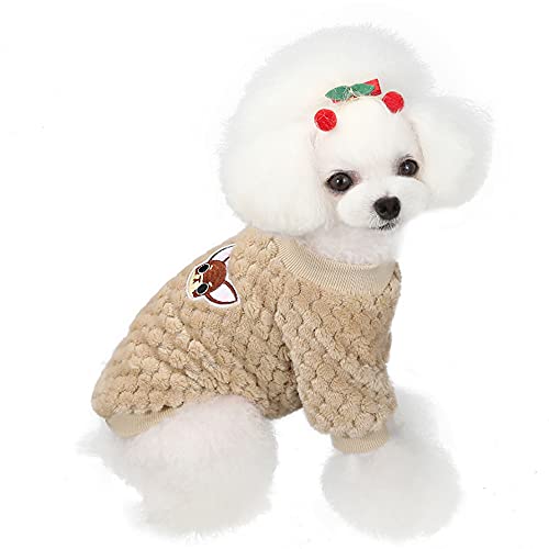 ZESLIV Haustier Kleidung Hunde Warmer Mantel Niedlicher Korallenvlies Warm Coat Pullove für Welpen Small Medium Large Dog von ZESLIV