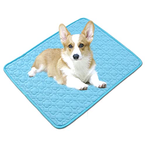 ZESLIV Haustier Kühlmatte, Pet Dog Cooling Mat Kühlmatte für Hund & Katzen Haustier Eismatte Selbstkühlende Matte Hunde Kühl Hundedecke Kaltgelpad Haustier Matte für Kisten von ZESLIV