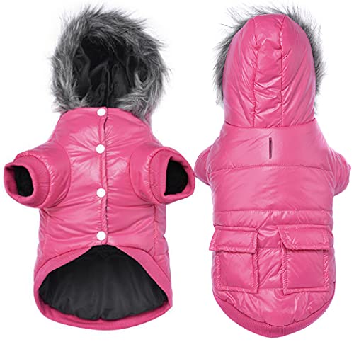 ZESLIV Hunde Daunenjacke Hundemantel Haustier Hundejacke Hunde Thermo Jacke Winterweste Rosa XL von ZESLIV