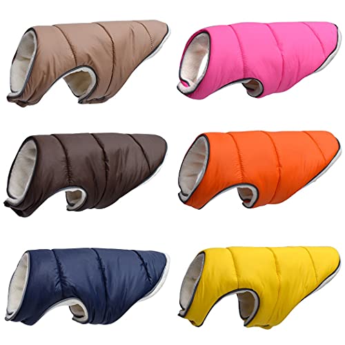 ZESLIV Hunde Winterjacke Outdoor Hundemantel aus Polarfleece für kleine Mittlere große Hunde Haustier Hundejacke reflektierende Jacke Hunde Thermo Jacke Winterweste Braun 6XL von ZESLIV