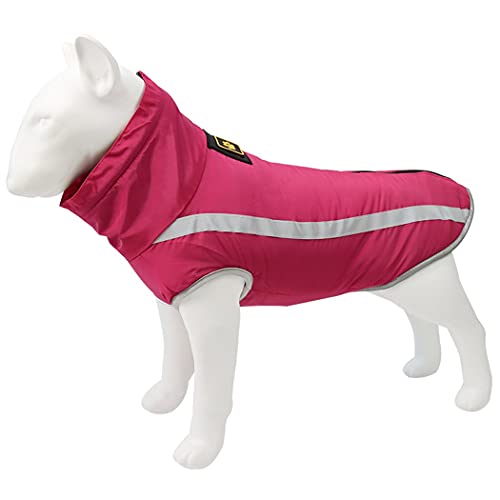 ZESLIV Hunde Winterjacke Outdoor Hundemantel für großer Hunde Haustier Hundejacke reflektierende Jacke Hunde Thermo Jacke Winterweste Wasserdicht Rosa 5XL von ZESLIV