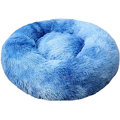 ZESLIV Hundebett rund Hundekissen Hundesofa Katzenbett Donut Hundebett Kleine Hunde Bett waschbares Flauschiges Haustierbett Batik bunt von ZESLIV