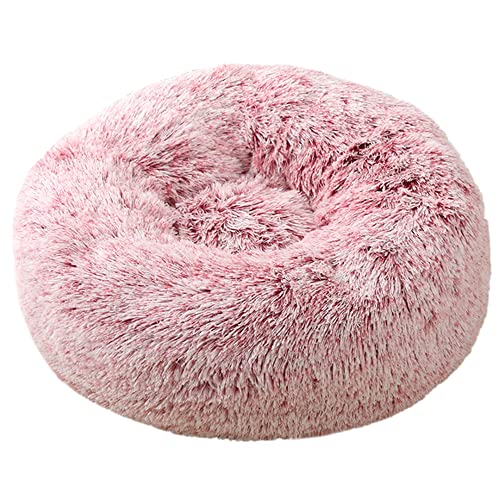 ZESLIV Hundebett rund Hundekissen Hundesofa Katzenbett Donut Hundebett Kleine Hunde Bett waschbares Flauschiges Haustierbett Batik bunt von ZESLIV