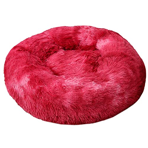 ZESLIV Hundebett rund Hundekissen Hundesofa Katzenbett Donut Hundebett Kleine Hunde Bett waschbares Flauschiges Haustierbett Batik bunt von ZESLIV