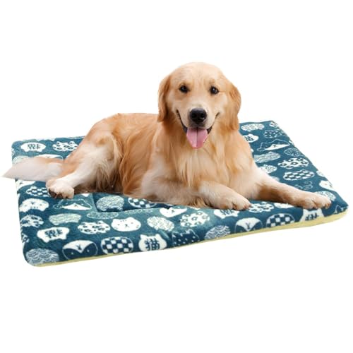 ZESLIV Hundematte Katzenmatte Flauschig, 100x70CM Haustier Flanell Decken, Hundebett Matte Schlafplatz für Hund Katzen, Dunkelblau von ZESLIV