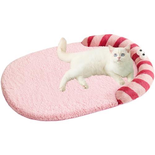 ZESLIV Hundematte Katzenmatte Weiche und warme, 50x32CM Haustier Flanell Decken, Hundebett Matte Schlafplatz für Hund Katzen, Rosa von ZESLIV