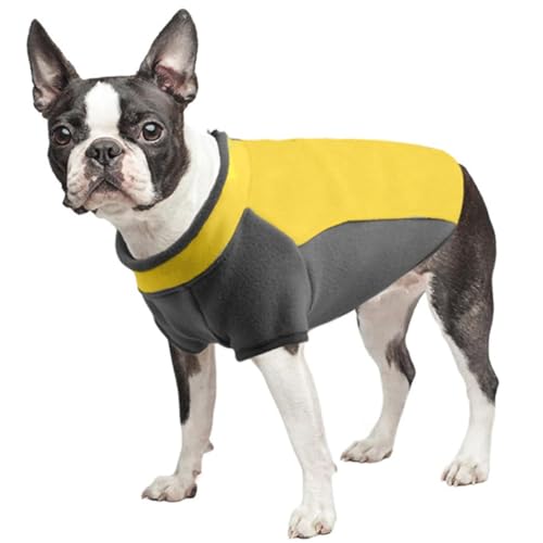 ZESLIV Hundepullover Fleecefutter Winterweste Hundemantel Hunde-Sweatshirt weiche Fleece-Weste für Kleine Mittelgroße Große Hunde, Gelb von ZESLIV