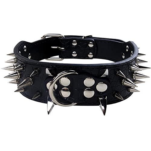 ZESLIV Retro Hundehalsband aus mit Spikes Halsband verstellbar MIT Nieten breit Schutz Mut Pets von Anderen Beißen Reihe von Nieten Haustier von ZESLIV