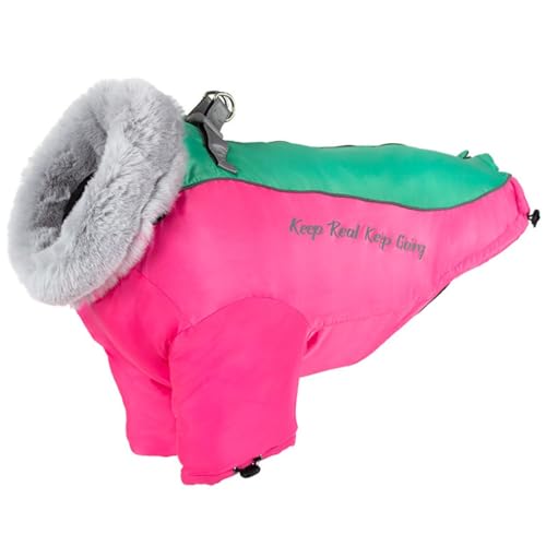 ZESLIV Warme Hundejacke Winterweste wasserdichte Fleecejacke Hunderegenmantel für Mittelgroße Große Hunde, Rosa 4XL von ZESLIV