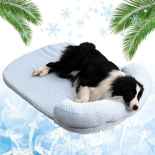 ZF YLYH Hunde Sommer Kühlkissen Selbst Kühlende Hundematte, Weiche Kühlmatte Haustier Kühlkissen für Hundehütten Tragbar Waschbares Hundematten Pet Cooling Mat(Blue,100X75cm) von ZF YLYH