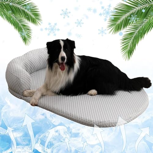 ZF YLYH Hunde Sommer Kühlkissen Selbst Kühlende Hundematte, Weiche Kühlmatte Haustier Kühlkissen für Hundehütten Tragbar Waschbares Hundematten Pet Cooling Mat(Gray,100X75cm) von ZF YLYH