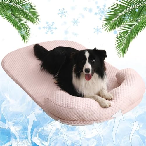 ZF YLYH Hunde Sommer Kühlkissen Selbst Kühlende Hundematte, Weiche Kühlmatte Haustier Kühlkissen für Hundehütten Tragbar Waschbares Hundematten Pet Cooling Mat(Pink,100X75cm) von ZF YLYH