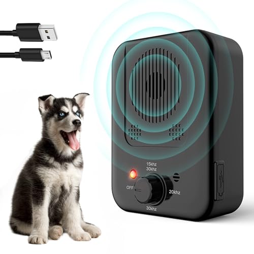 Antibell für Hunde, Antibell für Hunde, 3 Frequenzstufen Sonic Anti Bell, 10M Reichweite Antibell Ultraschall Gerät für Hunde, IPX4 Wasserdicht Antibell Gerät Hund für den Außen und Innenbereich von ZFZZC