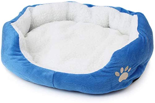 ZGQ Hundebett Hundematratze Kennel Pet Bolster Bed Cat Kissen Bett-Haustier Katze Sofa maschinenwaschbar Kennel weiche Bequeme Haustier-Korb mit herausnehmbaren Kissen,Blue,50x40cm von ZGQ