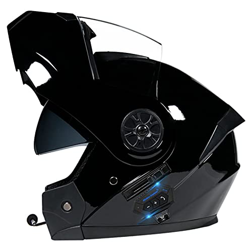 ZHANGJIN Integralhelm Motorradhelm Integriertes Bluetooth Headset Für Motorrad Flip Helme Modularer Flip Helm Mit DOT/ECE Zugelassener, Geeignet Zum Reiten Im Freien 1,L=(57~58CM) von ZHANGJIN