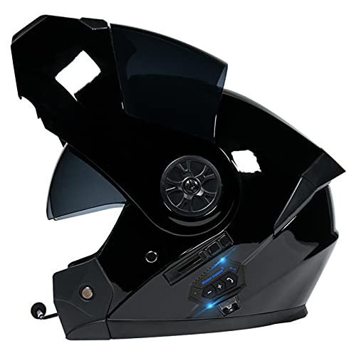 ZHANGJIN Integralhelm Motorradhelm Integriertes Bluetooth Headset Für Motorrad Flip Helme Modularer Flip Helm Mit DOT/ECE Zugelassener, Geeignet Zum Reiten Im Freien 2,L=(57~58CM) von ZHANGJIN