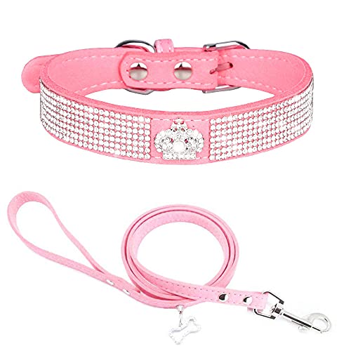 Haustier Kristall Diamant Bogen Hund Katze Einstellbare Halskette Sicherheit Katze Kopf Schnalle Welpen Katze Halsbänder Leder Kätzchenkragen-Rot-1_L (Seil 120 cm * 2,0 cm) von ZHANGXIANG