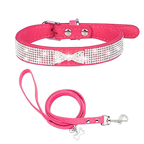 Haustier Kristall Diamant Bogen Hund Katze Einstellbare Halskette Sicherheit Katze Kopf Schnalle Welpen Katze Halsbänder Leder Kätzchenkragen-Rot-6._L (Seil 120 cm * 2,0 cm) von ZHANGXIANG