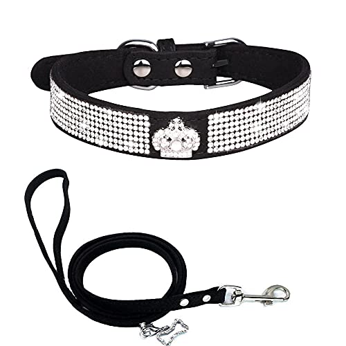 Haustier Kristall Diamant Bogen Hund Katze Einstellbare Halskette Sicherheit Katze Kopf Schnalle Welpen Katze Halsbänder Leder Kätzchenkragen-Schwarz-1._L (Seil 120 cm * 2,0 cm) von ZHANGXIANG