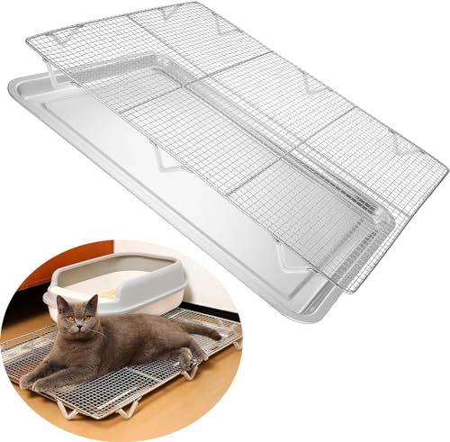 ZHAOMAN Cat Litter mat, Stainless Steel Oversized cat Litter Box mat, Easy to clean von ZHAOMAN