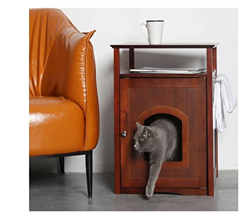 Automatische Katzentoilette Abdeckung for Katzentoilette; Nachttisch, Walnuss, 25 Zoll von ZHELLY