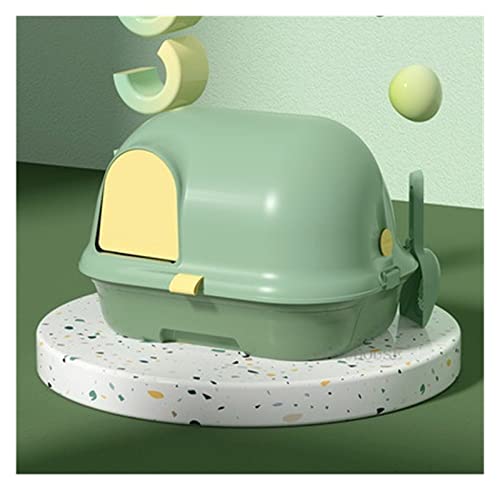 Automatische Katzentoilette Katzentoilette Katzenbettpfannen Vollständig geschlossene Katzentoilette Schubladenkorridor Katzentoilette Anti-Splash Katzenzubehör Katzentoilette (Color : Green, Size : von ZHELLY