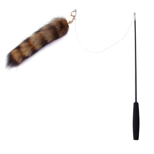 ZHENBYR Lovely Cats Toy Funny Fishing Furry Tail Funny Exercise Teaser Toy For Cats With Long Furry Tail Cats Teaser Toy Replacement von ZHENBYR