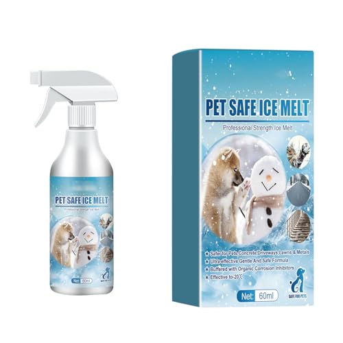 ZHENBYR Schneeschmelzmittel für Haustiere, 60 ml, Reiseflasche, Eis- und Schneeschmelzgerät, schnell wirkend, sicher und effizient, Schneeschmelzmittel für Haustiere von ZHENBYR