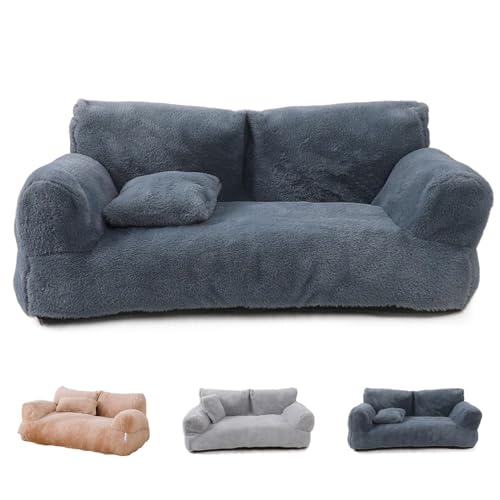 ZHENGSHUJS Revuera Haustiersofa, waschbar, großer Memory-Schaum, Revuera Haustier-Sofa mit rutschfester Unterseite, waschbare Haustiercouch (XL, Dunkelgrau) von ZHENGSHUJS