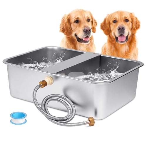 ZHEQOGZH Automatischer Wassernapfspender für Hunde, aus Edelstahl, für große Hunderassen, Auto-Wasserspender für Hunde, Katzen, Haustiere, Nutztiere, Huhn, 18 l von ZHEQOGZH