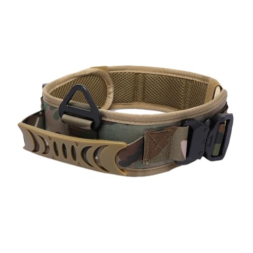 ZHHSUNY Nylon Anti-Verschleiß-Hundehalsband, verstellbares Militär-Hundehalsband mit Kommando-Griff, Training Metallschnalle, verstellbares Hundehalsband für Hunde, professionelles Training, Outdoor von ZHHSUNY