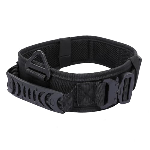 ZHHSUNY Nylon Anti-Verschleiß-Hundehalsband, verstellbares Militär-Hundehalsband mit Kommando-Griff, Training Metallschnalle, verstellbares Hundehalsband für Hunde, professionelles Training, Outdoor von ZHHSUNY