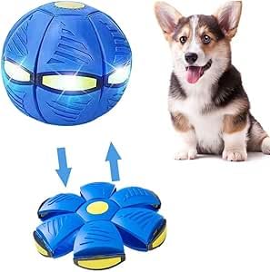 ZHHSUNY Upgrade mit Beleuchtung, Haustierspielzeug, fliegende Untertasse, Ball, Untertasse, Hund, Katze und Master, Spielzeug (blau) von ZHHSUNY