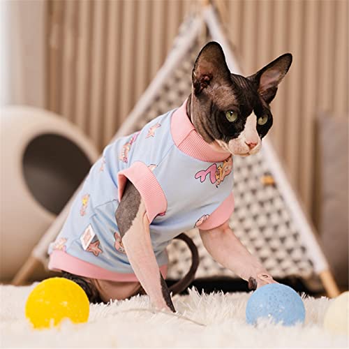 ZHIHAN Sphinx Cat Clothes Haarlose Katze Devon Cartoon Tank Top Ärmelloses T-Shirt, Farbe 1, S+ von ZHIHAN