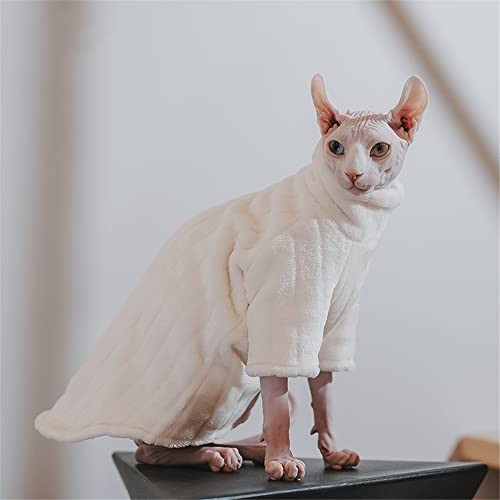 ZHIHAN Sphinx Cat Clothes Haarlose Katze Devon Cat Bottoming Shirt Multicolor Bequemes Lecken Resistant,Weiß,M von ZHIHAN