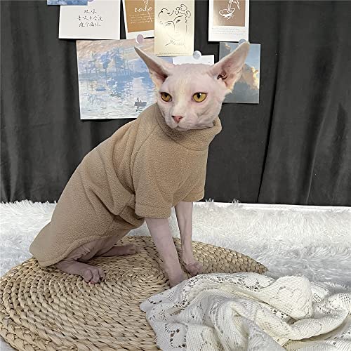 ZHIHAN Sphinx Cat Clothes Haarlose Katze Devon Herbst/Winter Warmes Sweatshirt, Helles Curry, XXL+ von ZHIHAN