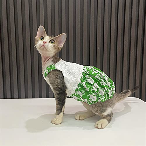 ZHIHAN Sphinx Cat Clothes Hairless Cat Devon Cotton Sling Dress Princess Lace Dress, Farbe 1, XS von ZHIHAN