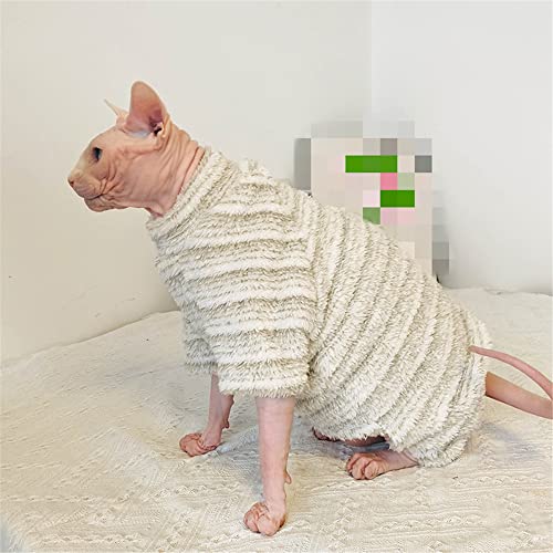 ZHIHAN Sphinx Cat Clothes Hairless Cat Devon Herbst/Winter Wattiertes Sweatshirt mit 4 Beinen,4 Beine,XL+ von ZHIHAN