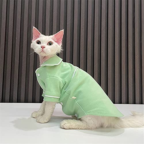 ZHIHAN Sphinx Cat Clothes Hairless Cat Devon Spring Cotton Pyjamas Homewear Cardigan, Grün, M+ von ZHIHAN