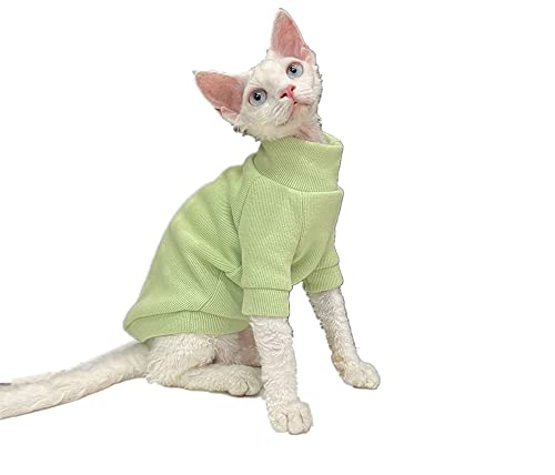 ZHIHAN Sphinx Cat Clothes Hairless Cat Devon gepolstert Rollkragenpullover Jacke, grün, L- von ZHIHAN