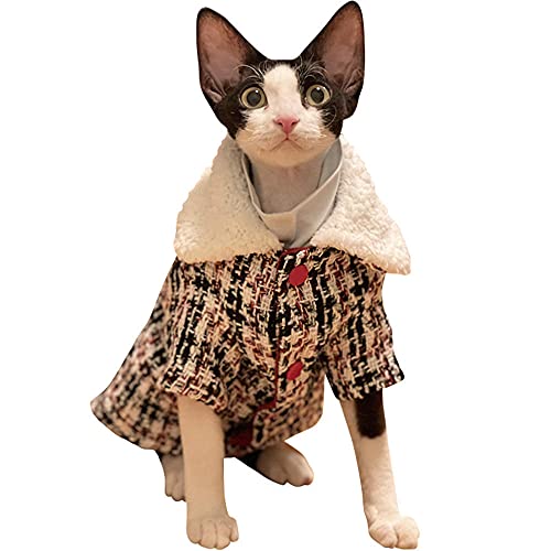 ZHIHAN Sphinx Katze Kleidung Winter warme Jacke haarlose Katze Cornish Rex Katze Devon Rex Katze Strickjacke, Jacke, XXXL von ZHIHAN