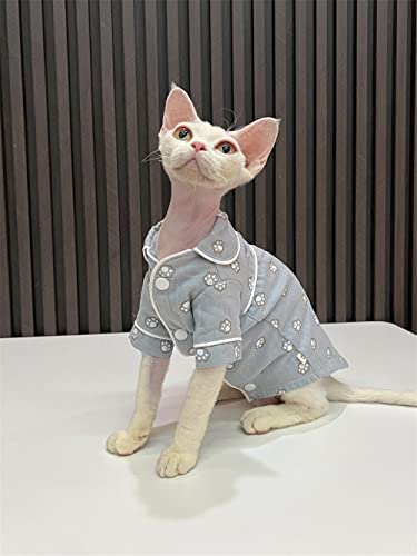 ZHIHAN Sphinx Katze Kleidung haarlose Katze Devon Frühling Herbst Baumwolle Pyjamas, Pyjamas, XL+ von ZHIHAN