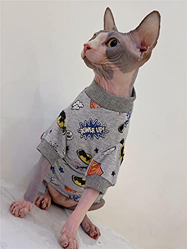 ZHIHAN Sphinx Katzenkleidung, Baumwollunterhemd, Deutsche Katze haarlose Katzenweste, Anti-Drop, Pullover mit Ärmeln, XXL von ZHIHAN